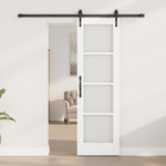 Casa si Gradina - Constructii - Usi interior, exterior si garaj - Usi interior - Set usa glisanta  cu accesorii Alb 61x198.5 cm Lemn masiv de pin - Infinity.ro