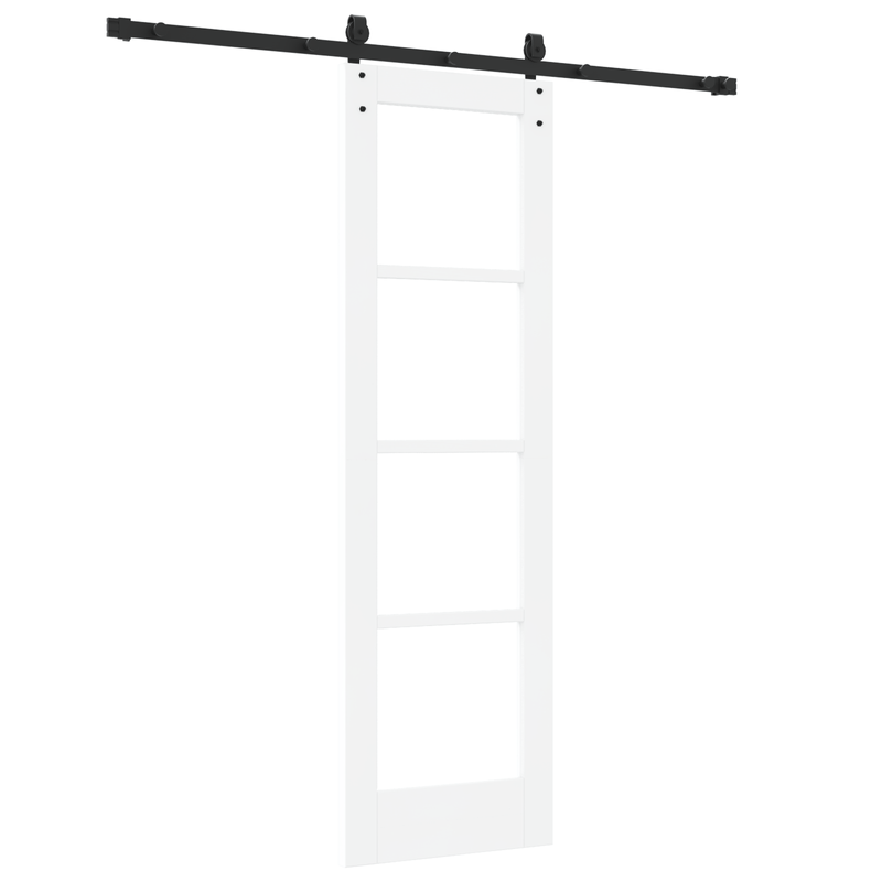 Casa si Gradina - Constructii - Usi interior, exterior si garaj - Usi interior - Set usa glisanta  cu accesorii Alb 61x198.5 cm Lemn masiv de pin - Infinity.ro