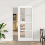 Casa si Gradina - Constructii - Usi interior, exterior si garaj - Usi interior - Usa Glisanta  cu Set de Accesorii Alb 78x202 cm Lemn Solid Pin - Infinity.ro