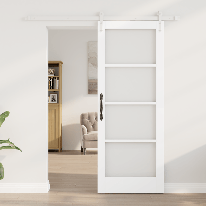 Casa si Gradina - Constructii - Usi interior, exterior si garaj - Usi interior - Usa Glisanta  cu Set de Accesorii Alb 78x202 cm Lemn Solid Pin - Infinity.ro