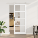 Casa si Gradina - Constructii - Usi interior, exterior si garaj - Usi interior - Usa glisanta  cu set de accesorii Alb 93x232 cm Lemn masiv de pin - Infinity.ro