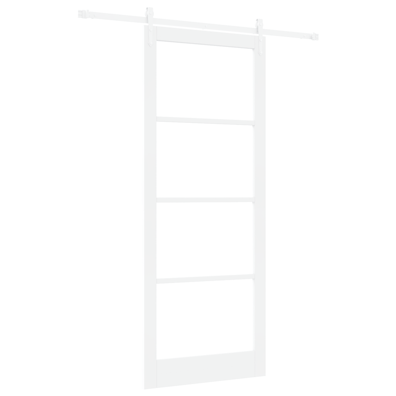 Casa si Gradina - Constructii - Usi interior, exterior si garaj - Usi interior - Usa glisanta  cu set de accesorii Alb 93x232 cm Lemn masiv de pin - Infinity.ro