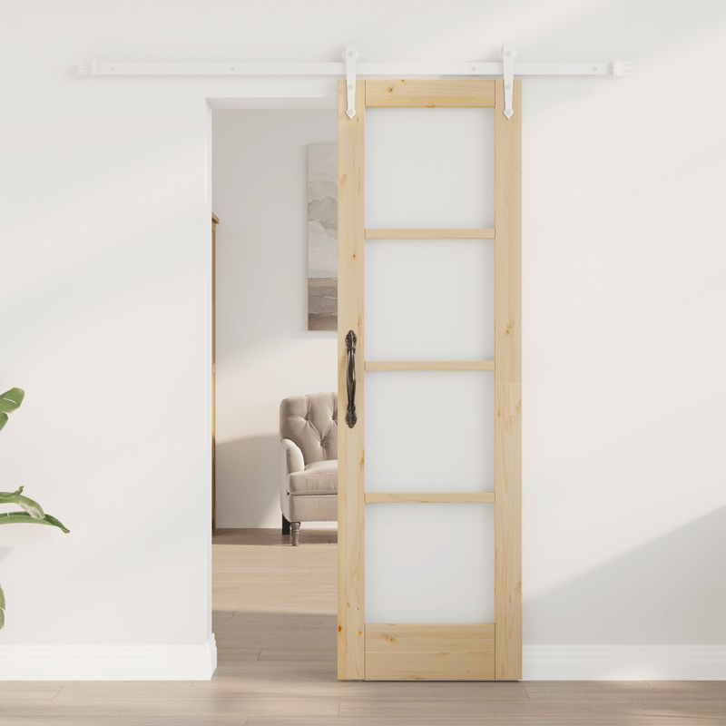 Casa si Gradina - Constructii - Usi interior, exterior si garaj - Usi interior - Set usa glisanta  cu accesorii 61x198.5 cm Lemn masiv de pin - Infinity.ro