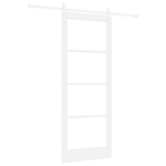 Casa si Gradina - Constructii - Usi interior, exterior si garaj - Usi interior - Set usa glisanta  cu accesorii alb 83x211 cm lemn masiv de pin - Infinity.ro