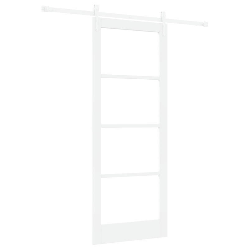 Casa si Gradina - Constructii - Usi interior, exterior si garaj - Usi interior - Set usa glisanta  cu accesorii alb 83x211 cm lemn masiv de pin - Infinity.ro