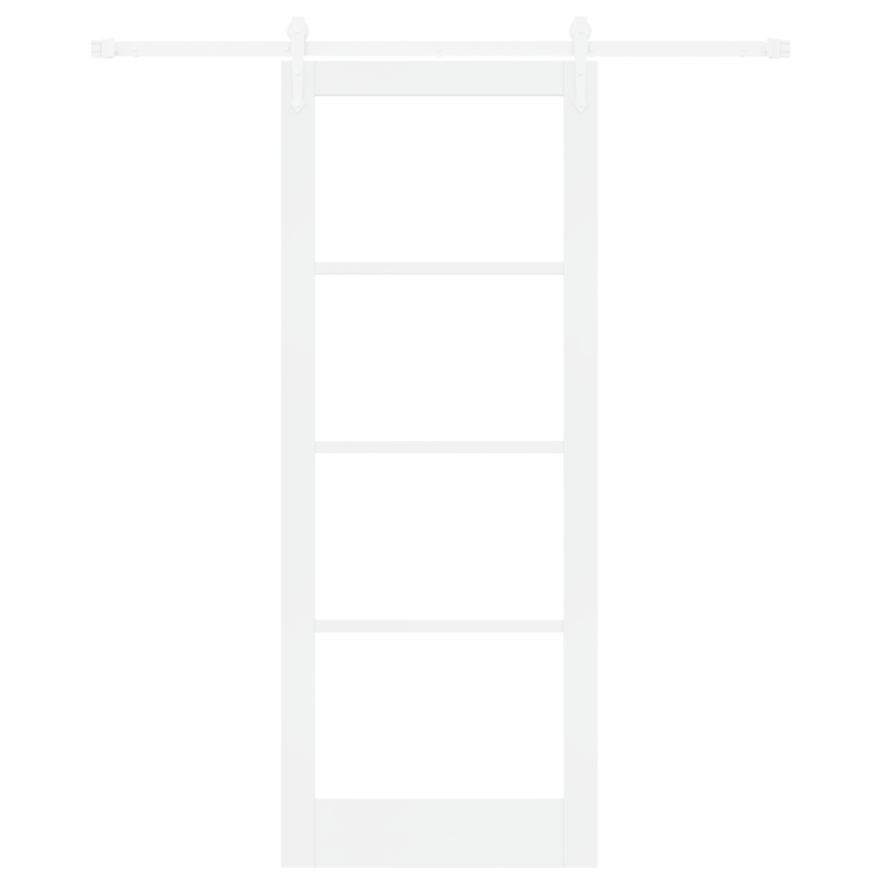 Casa si Gradina - Constructii - Usi interior, exterior si garaj - Usi interior - Set usa glisanta  cu accesorii alb 83x211 cm lemn masiv de pin - Infinity.ro