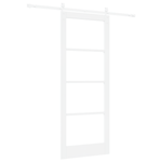 Casa si Gradina - Constructii - Usi interior, exterior si garaj - Usi interior - Set usa glisanta  cu accesorii alb 83x211 cm lemn masiv de pin - Infinity.ro