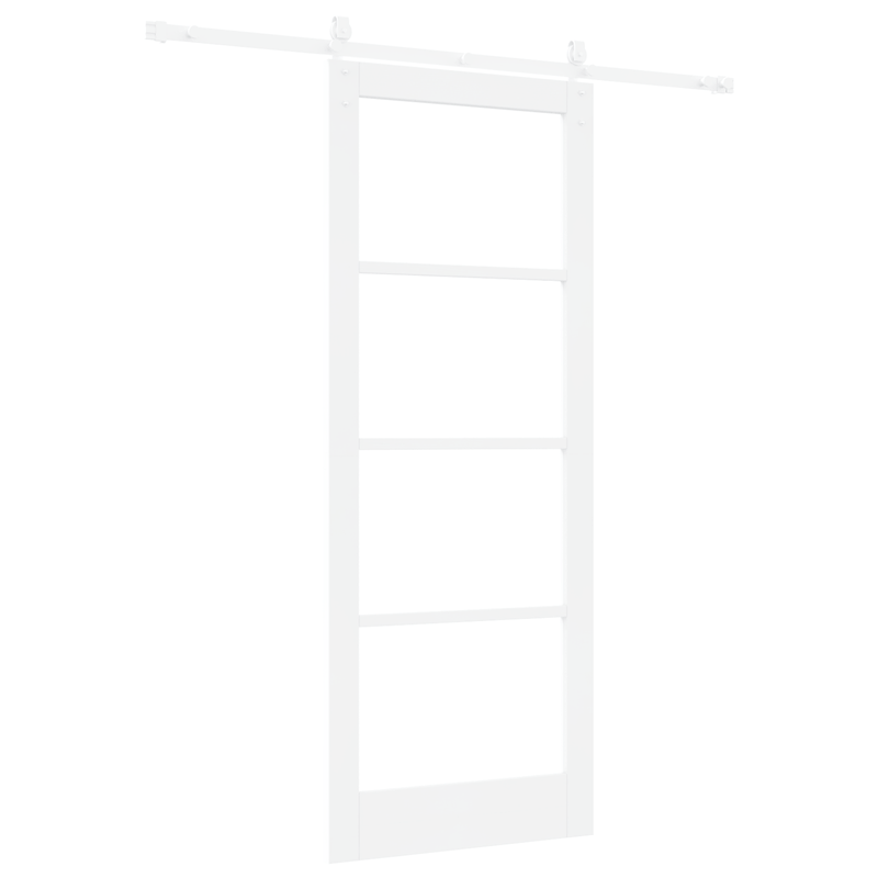Casa si Gradina - Constructii - Usi interior, exterior si garaj - Usi interior - Set usa glisanta  cu accesorii alb 83x211 cm lemn masiv de pin - Infinity.ro