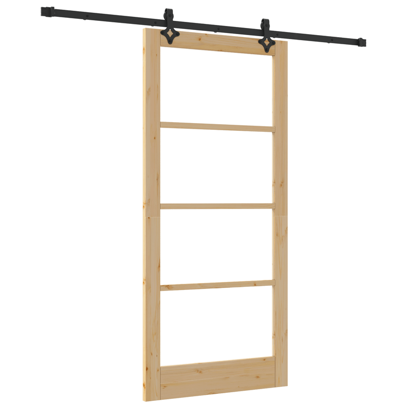 Casa si Gradina - Constructii - Usi interior, exterior si garaj - Usi interior - Usa Glisanta  cu Set de Accesorii 93x202 cm Lemn Masiv de Pin - Infinity.ro
