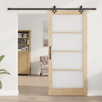 Casa si Gradina - Constructii - Usi interior, exterior si garaj - Usi interior - Usa Glisanta  cu Set de Accesorii 93x202 cm Lemn Masiv de Pin - Infinity.ro