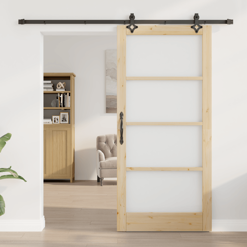 Casa si Gradina - Constructii - Usi interior, exterior si garaj - Usi interior - Usa Glisanta  cu Set de Accesorii 93x202 cm Lemn Masiv de Pin - Infinity.ro