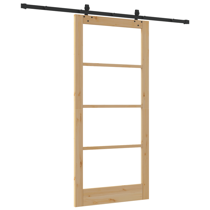 Casa si Gradina - Constructii - Usi interior, exterior si garaj - Usi interior - Usa Glisanta  cu Set de Accesorii 93x202 cm Lemn Masiv de Pin - Infinity.ro