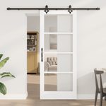 Casa si Gradina - Constructii - Usi interior, exterior si garaj - Usi interior - Usa Glisanta  cu Set de Hardware Alb 83x202 cm Lemn Solid de Pin - Infinity.ro