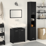 Casa si Gradina - Mobilier - Seturi de mobilier - Seturi baie - Set Mobilier pentru Baie 3 Piese Stejar Negru Lemn Prelucrat - Infinity.ro