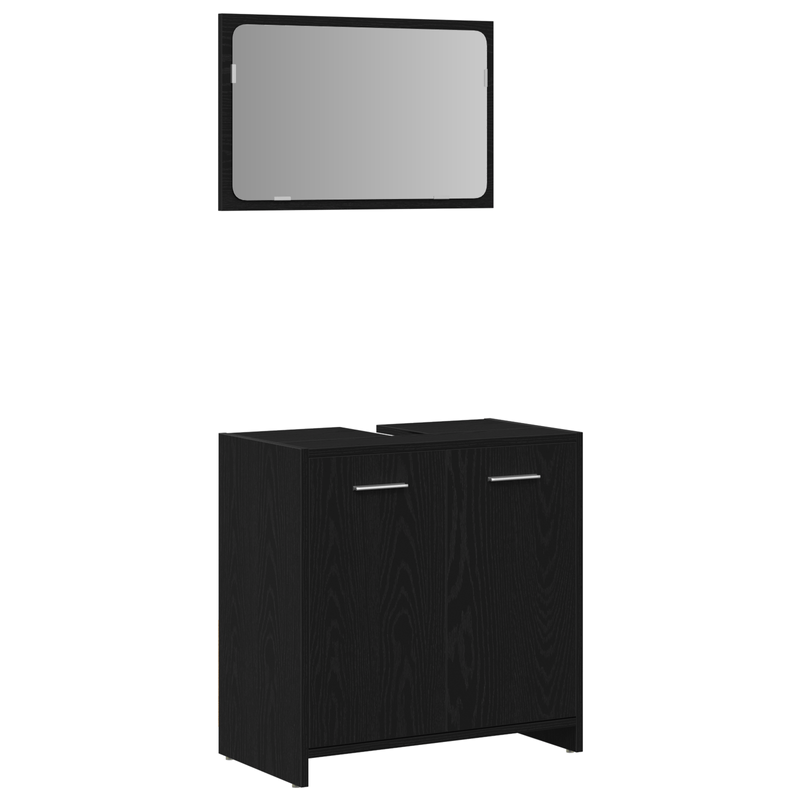 Casa si Gradina - Mobilier - Seturi de mobilier - Seturi baie - Set Mobilier pentru Baie 3 Piese Stejar Negru Lemn Prelucrat - Infinity.ro