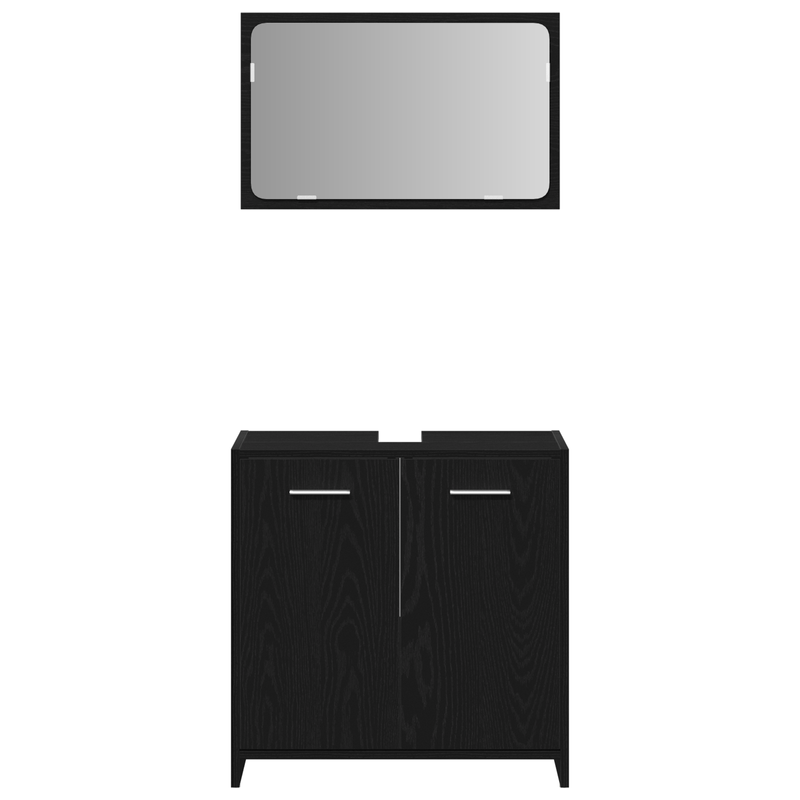 Casa si Gradina - Mobilier - Seturi de mobilier - Seturi baie - Set Mobilier pentru Baie 3 Piese Stejar Negru Lemn Prelucrat - Infinity.ro