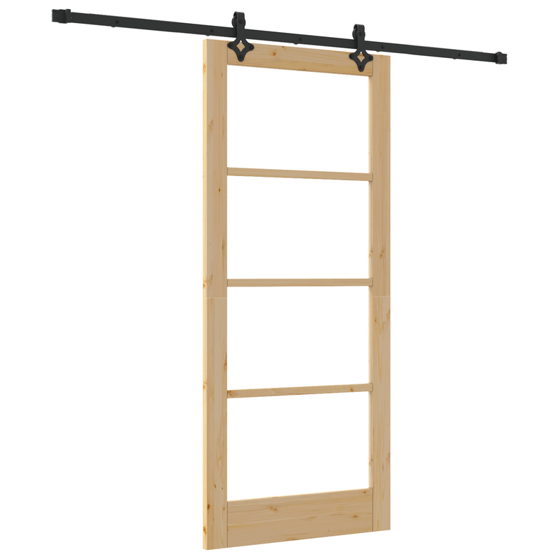 Casa si Gradina - Constructii - Usi interior, exterior si garaj - Usi interior - Set Usa Glisanta  cu Accesorii 86x198.5 cm Lemn Masiv de Pin - Infinity.ro