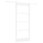 Casa si Gradina - Constructii - Usi interior, exterior si garaj - Usi interior - Set Usa Glisanta  cu Fierarie Alb 93x211 cm Lemn Masiv Pin - Infinity.ro