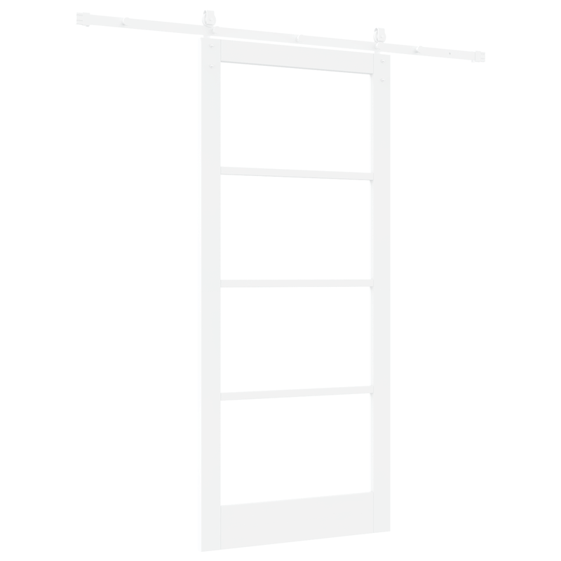 Casa si Gradina - Constructii - Usi interior, exterior si garaj - Usi interior - Set Usa Glisanta  cu Fierarie Alb 93x211 cm Lemn Masiv Pin - Infinity.ro