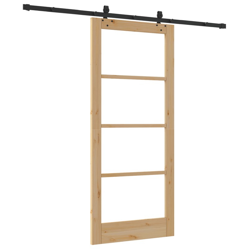 Casa si Gradina - Constructii - Usi interior, exterior si garaj - Usi interior - Set Usa Glisanta  cu Accesorii 86x198.5 cm Lemn Masiv de Pin - Infinity.ro