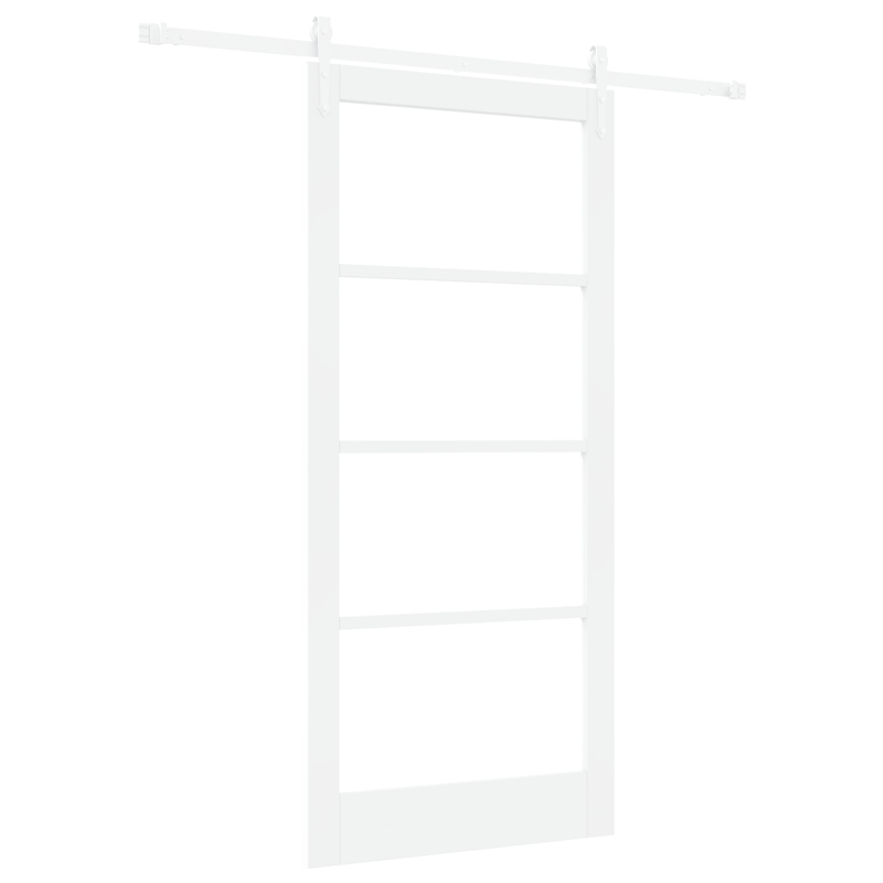 Casa si Gradina - Constructii - Usi interior, exterior si garaj - Usi interior - Set de Usi Glisante  cu Accesorii Alb 93x202 cm Lemn Solid de Pin - Infinity.ro