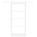 Casa si Gradina - Constructii - Usi interior, exterior si garaj - Usi interior - Set de Usi Glisante  cu Accesorii Alb 93x202 cm Lemn Solid de Pin - Infinity.ro