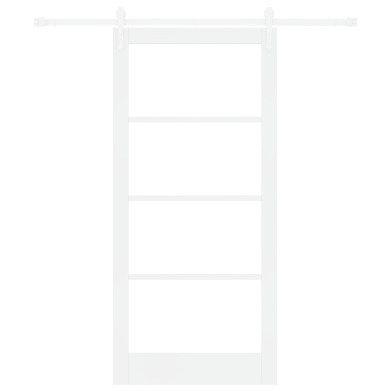 Casa si Gradina - Constructii - Usi interior, exterior si garaj - Usi interior - Set de Usi Glisante  cu Accesorii Alb 93x202 cm Lemn Solid de Pin - Infinity.ro