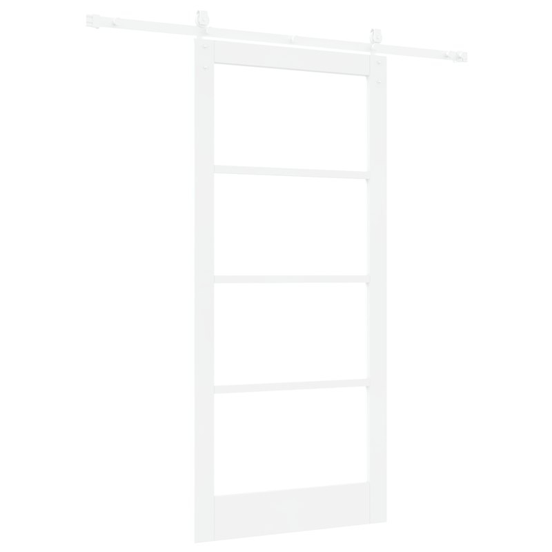Casa si Gradina - Constructii - Usi interior, exterior si garaj - Usi interior - Set de Usi Glisante  cu Accesorii Alb 93x202 cm Lemn Solid de Pin - Infinity.ro