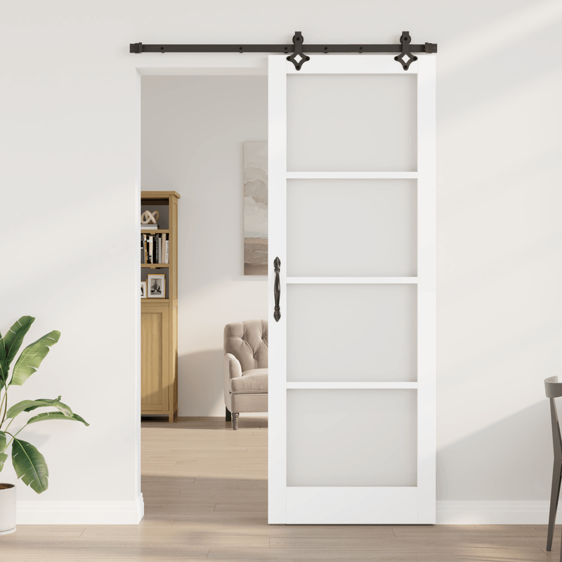 Casa si Gradina - Constructii - Usi interior, exterior si garaj - Usi interior - Usa glisanta  cu set de hardware Alb 83x232 cm Lemn masiv Pin - Infinity.ro