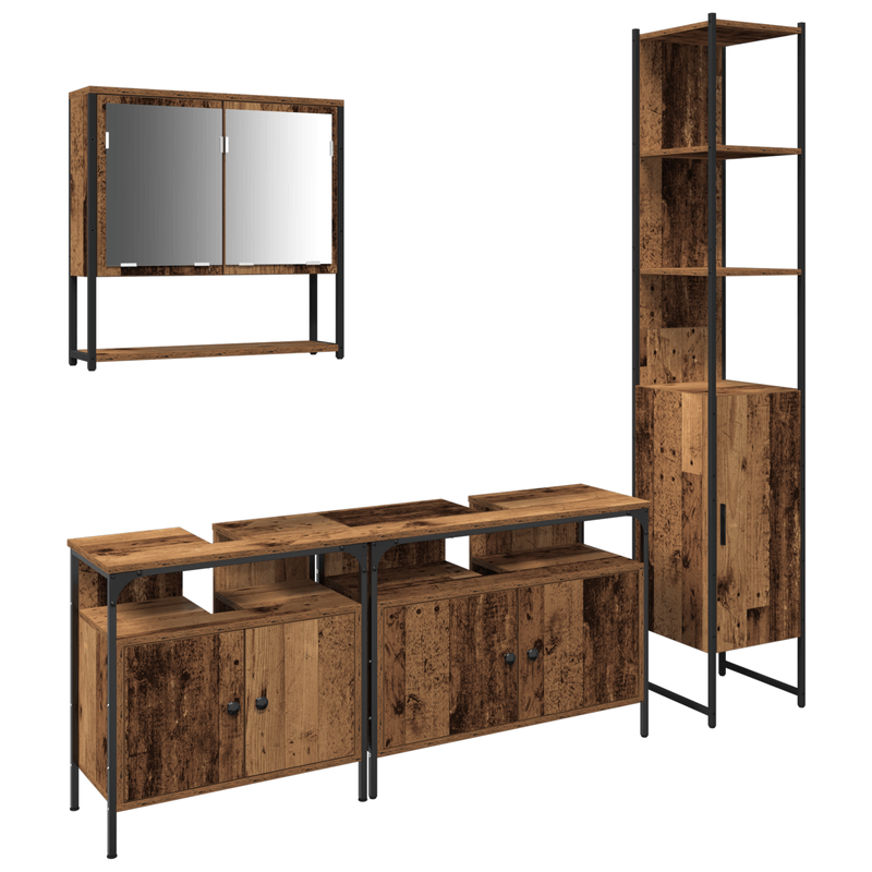 Casa si Gradina - Mobilier - Mobilier baie - Comode baie - Dulap pentru Chiuveta cu Lavoar Incorporat - Finisaj Lemn Vechi - Infinity.ro