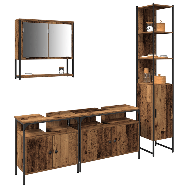 Casa si Gradina - Mobilier - Mobilier baie - Comode baie - Dulap pentru Chiuveta cu Lavoar Incorporat - Finisaj Lemn Vechi - Infinity.ro
