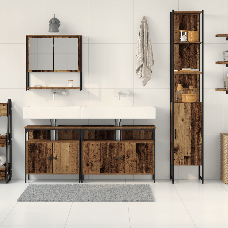 Casa si Gradina - Mobilier - Mobilier baie - Comode baie - Dulap pentru Chiuveta cu Lavoar Incorporat - Finisaj Lemn Vechi - Infinity.ro
