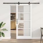 Casa si Gradina - Constructii - Usi interior, exterior si garaj - Usi interior - Usa Glisanta  cu Set de Accesorii Alb 93x211 cm Lemn Masiv de Pin - Infinity.ro