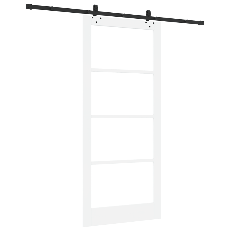 Casa si Gradina - Constructii - Usi interior, exterior si garaj - Usi interior - Usa Glisanta  cu Set de Accesorii Alb 93x211 cm Lemn Masiv de Pin - Infinity.ro