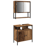 Casa si Gradina - Mobilier - Mobilier baie - Comode baie - Dulap de baie cu chiuveta incorporata Lemn vechi Lemn cu rasini - Infinity.ro