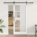 Casa si Gradina - Constructii - Usi interior, exterior si garaj - Usi interior - Usa Glisanta  cu Set de Hardware Alb 93x211 cm Lemn Solid de Pin - Infinity.ro