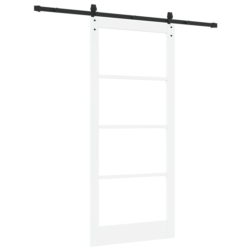 Casa si Gradina - Constructii - Usi interior, exterior si garaj - Usi interior - Usa Glisanta  cu Set de Hardware Alb 93x211 cm Lemn Solid de Pin - Infinity.ro