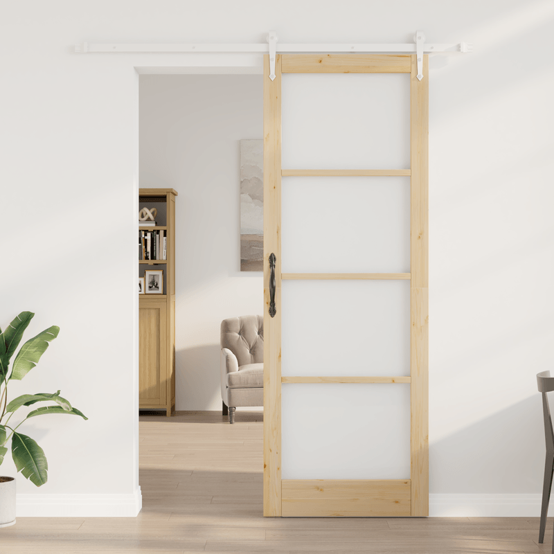 Casa si Gradina - Constructii - Usi interior, exterior si garaj - Usi interior - Usa Glisanta cu Set de Hardware 83x232 cm Lemn Masiv Pin - Infinity.ro