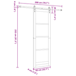 Casa si Gradina - Constructii - Usi interior, exterior si garaj - Usi interior - Usa Glisanta cu Set de Hardware 83x232 cm Lemn Masiv Pin - Infinity.ro