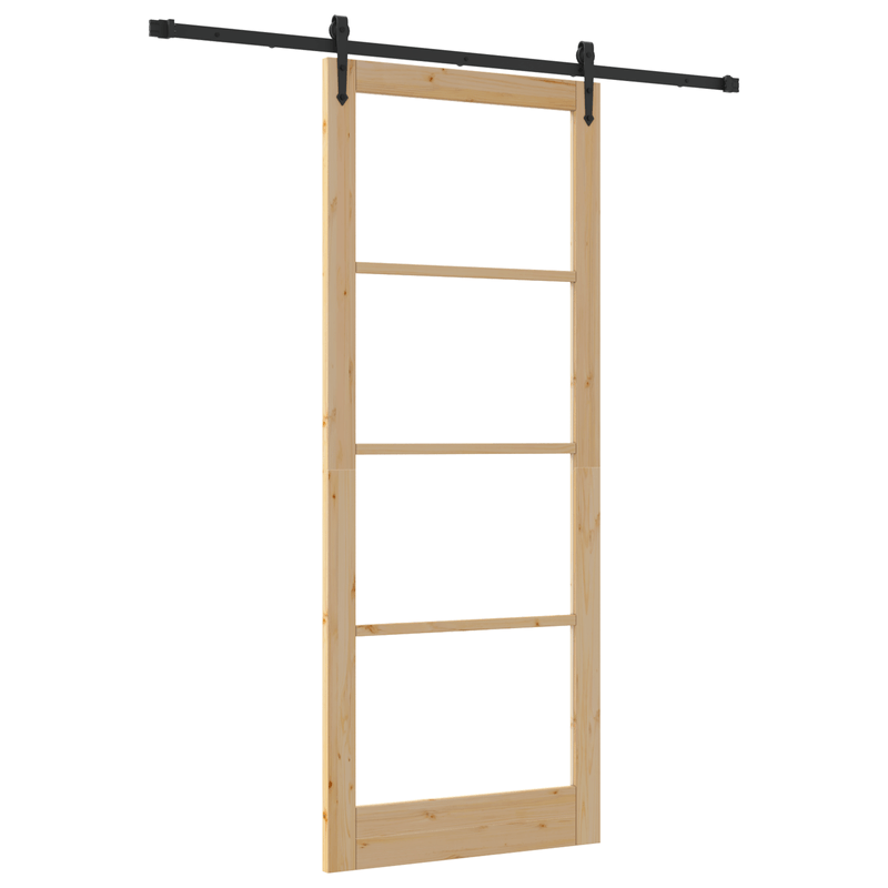 Casa si Gradina - Constructii - Usi interior, exterior si garaj - Usi interior - Usa Glisanta  cu Set de Accesorii 93x232 cm Lemn Masiv Pini - Infinity.ro