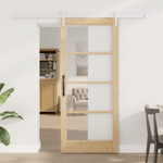 Casa si Gradina - Constructii - Usi interior, exterior si garaj - Usi interior - Set Usa Glisanta  cu Accesorii 78x202 cm Lemn Masiv de Pin - Infinity.ro