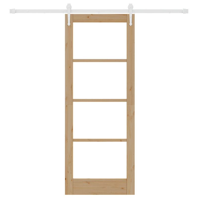 Casa si Gradina - Constructii - Usi interior, exterior si garaj - Usi interior - Set Usa Glisanta  cu Accesorii 78x202 cm Lemn Masiv de Pin - Infinity.ro