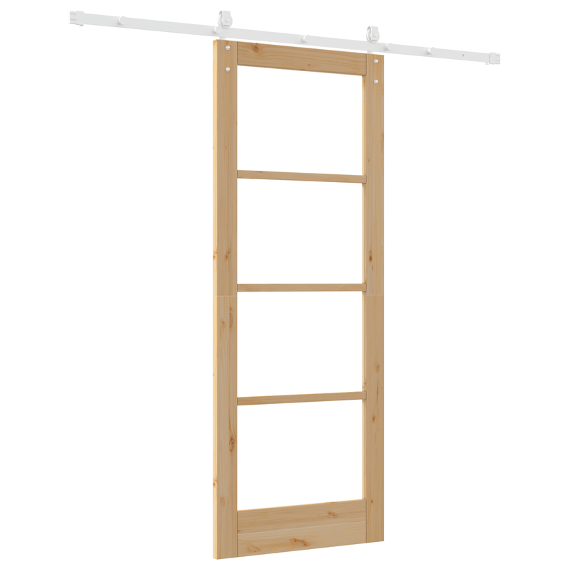 Casa si Gradina - Constructii - Usi interior, exterior si garaj - Usi interior - Set Usa Glisanta  cu Accesorii 78x202 cm Lemn Masiv de Pin - Infinity.ro