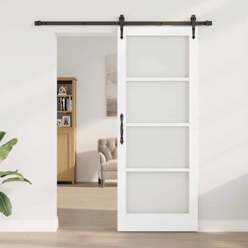 Casa si Gradina - Constructii - Usi interior, exterior si garaj - Usi interior - Usa glisanta  cu set de accesorii alb 83x211 cm din lemn masiv de pin - Infinity.ro