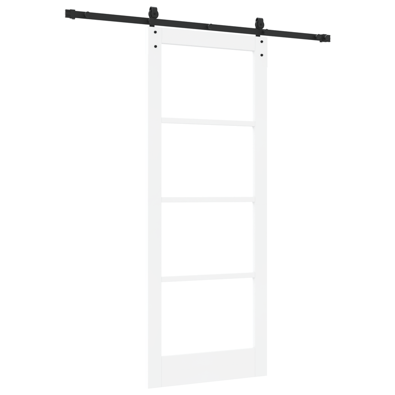 Casa si Gradina - Constructii - Usi interior, exterior si garaj - Usi interior - Usa glisanta  cu set de accesorii alb 83x211 cm din lemn masiv de pin - Infinity.ro