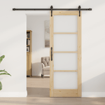 Casa si Gradina - Constructii - Usi interior, exterior si garaj - Usi interior - Set usa glisanta  cu accesorii 73.5x198.5 cm Lemn masiv de pin - Infinity.ro