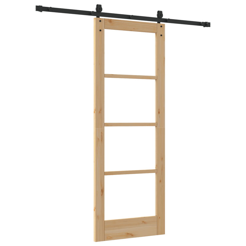 Casa si Gradina - Constructii - Usi interior, exterior si garaj - Usi interior - Set usa glisanta  cu accesorii 73.5x198.5 cm Lemn masiv de pin - Infinity.ro