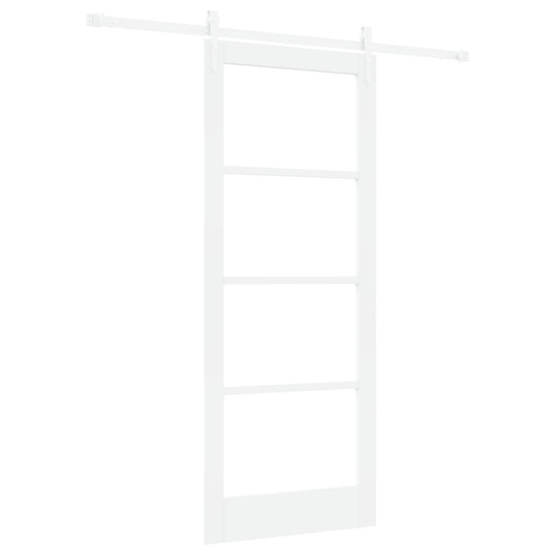 Casa si Gradina - Constructii - Usi interior, exterior si garaj - Usi interior - Usa Glisanta  cu Set de Accesorii Alb 83x202 cm Lemn Masiv de Pin - Infinity.ro
