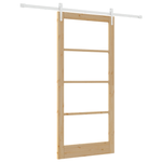 Casa si Gradina - Constructii - Usi interior, exterior si garaj - Usi interior - Usa glisanta cu set de accesorii 93x202 cm Lemn masiv de pin - Infinity.ro