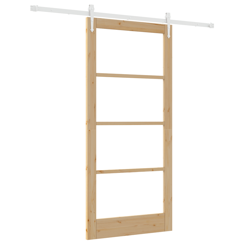 Casa si Gradina - Constructii - Usi interior, exterior si garaj - Usi interior - Usa glisanta cu set de accesorii 93x202 cm Lemn masiv de pin - Infinity.ro